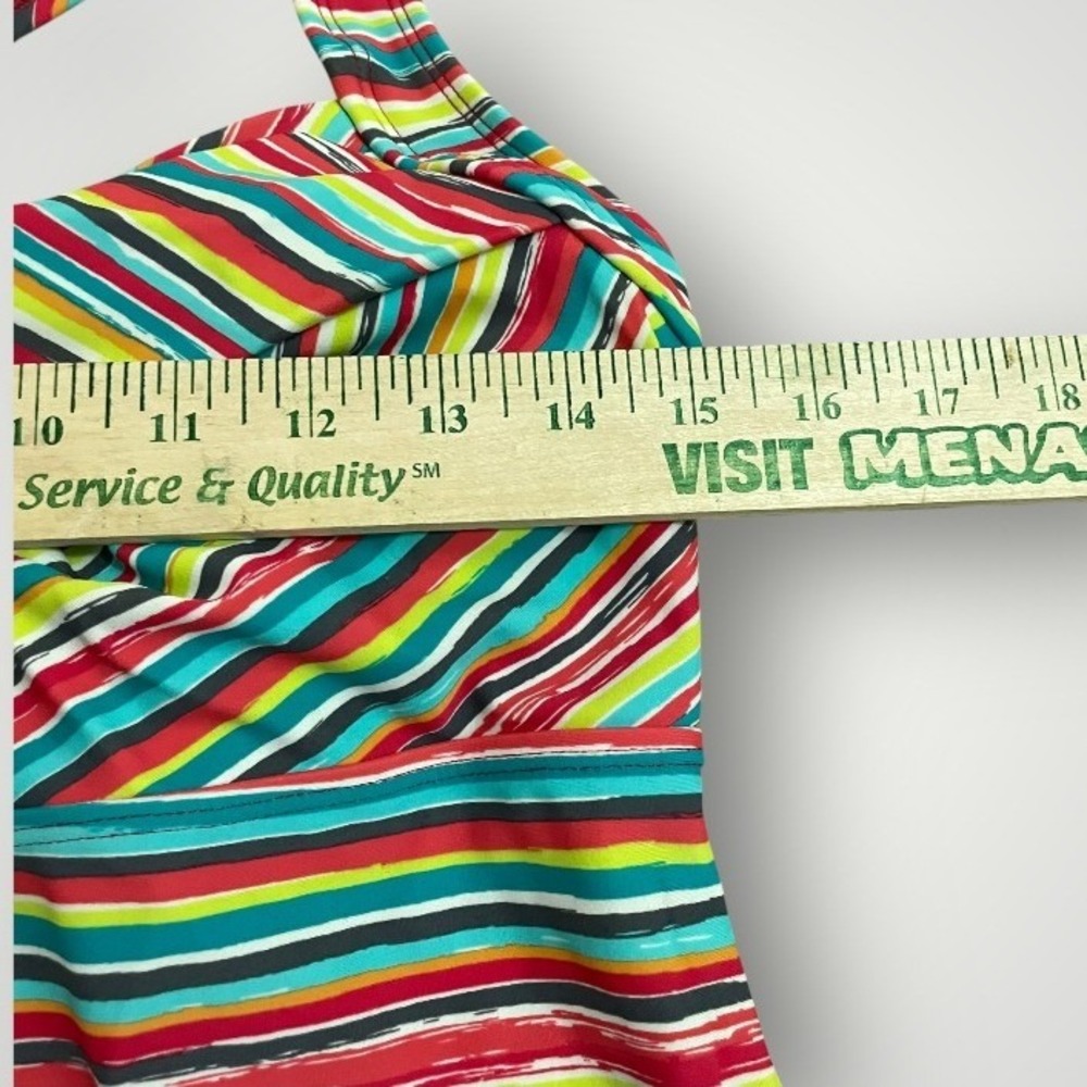 Athleta Salina Swim Dress Women Medium Striped Resortwear Travel Athleisure - Picture 4 of 9